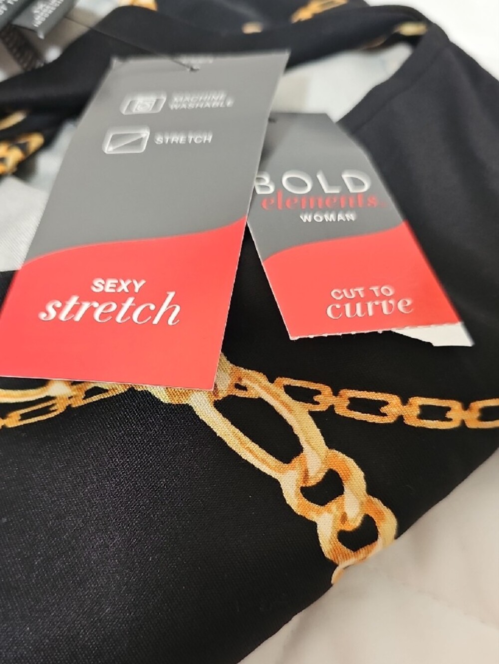 jcpenney Black Dress with Gold Chain Print - Picture 5 of 5
